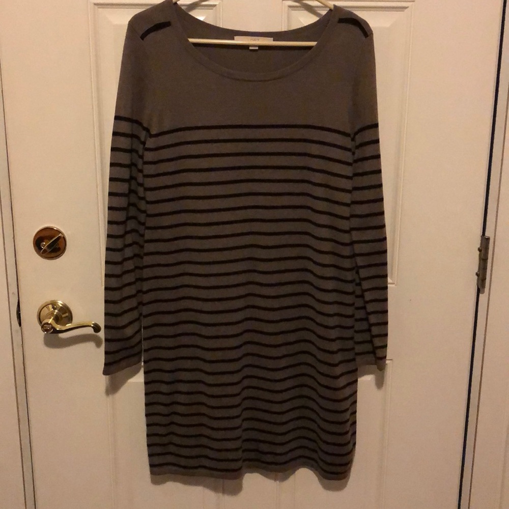 LOFT CUTE SHIFT STRIPED DRESS